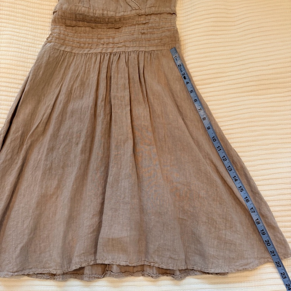 S&F 2005 Made In Italy 100% Linen Blush Cotton Crochet Sun Dress Women's Size S - Picture 10 of 10